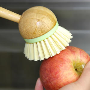 Cerdas de nailon de sisal con mango de bambú natural al por mayor cepillo de limpieza de cocina - Product Image 4