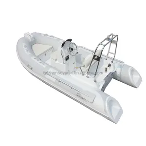 CE 13ftRIB390 Inflatable Boat with Engine Rigid Fiberglass Hull Hypalon/PVC for Fishing Drifting Outdoor Activity