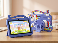 Tablette pour enfants 7 pouces Android 8.1 2 Go 16 Go WiFi 1024x600 bleue, tablette éducative pour enfants avec étui licorne et support