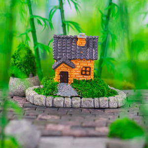 Figurines miniatures en résine de pierre mousseuse, mini-échelle en briques, ornements de maison en herbe pour décorations de paysage, accessoires de bricolage - Product Image 2