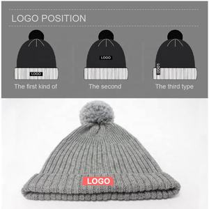 <strong>Woolly</strong> Unisex Custom Design Autumn Winter <strong>Hats</strong> With Wool Fur Pom Pom Embroidered Ribbed Knit Wholesale Custom <strong>Men</strong> Beanie - Product Image 6