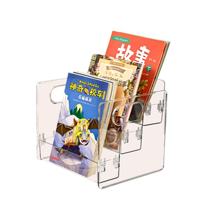 Transparent Tiered <b>Book</b> Shelf For <b>Childrens</b> <b>Books</b> Magazine <b>Storage</b> Rack Desktop Organizer Three Layer Clear Plastic Box - Product Image 2