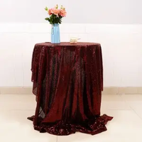 Haute qualité luxe fête de mariage Banquet nappe couverture superposition Payette grande nappe ronde à paillettes argentées