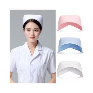 OEM Logo personalizzato classico ospedale infermieristico regolabile bottone studente in cotone in saia laurea laurea bianco berretto infermieristico - Product Image 6