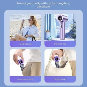 Ventilador de Mano Recargable de Alta Velocidad, Mini Ventilador de Aluminio para Colgar en el Cuello, Refrigeración Personal para el Verano, Nuevo Precio Bajo - Product Image 4