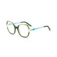 Montures de lunettes en acétate tendance unisexe, style rétro rond, transparentes, dégradées, montures optiques en gros