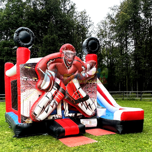 Wet or dry outdoor kids party jump bouncing castle combo bouncer <b>inflatable</b> hockey bounce <b>house</b> with slide - Product Image 3
