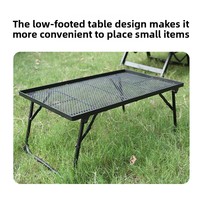 Table rectangulaire pliante portable en fer pour extérieur, idéale pour mini-borne de marché nocturne, camping, pique-nique, barbecue, petite et simple