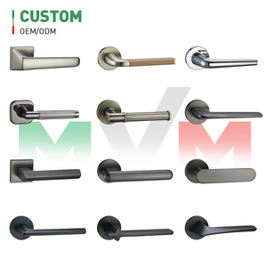 للبيع بالجملة رافعة داخلية منزلية بتصميم حديث مقابض أبواب خشبية من الفولاذ المقاوم للصدأ والنحاس العتيق منفصلة للأبواب - Product Image 3