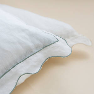 Invisible Zipper Design <strong>Frill</strong> Ruffled Solid White <strong>Cushion</strong> Covers Flax Linen Throw Pillowcase - Product Image 5