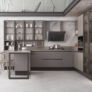 Gabinete de <span class=keywords><strong>cocina</strong></span> de estilo europeo con diseño de coctelera de madera hecho <span class=keywords><strong>a</strong></span> <span class=keywords><strong>medida</strong></span> con Isla - Product Image 3