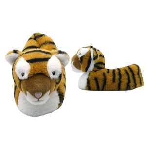 Pantoufles d'intérieur en peluche pour enfants, motif animal adorable, pantoufles personnalisées en forme de tigre en peluche, vente en gros - Product Image 4