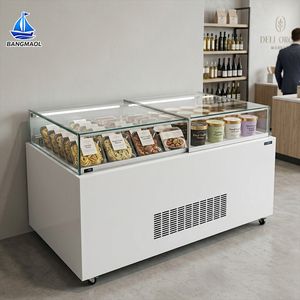 Vitrine Réfrigérée Commerciale BANGMAOL pour Sandwichs en Îlot avec Couvercle Coulissant en Verre, Présentoir Réfrigéré pour Gâteaux, Pâtisseries, Sushi et Fruits - Product Image 1