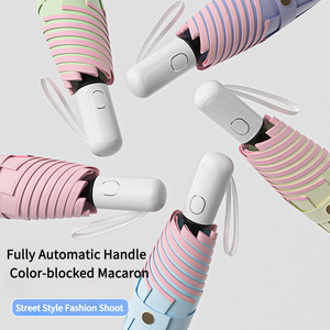 Paraguas Plegable Automático Anti-Rebote para Sol y Lluvia, Protección UV, Revestimiento de Pegamento Colorido, Sombrilla para Mujer - Product Image 3