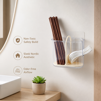 Support mural individuel en plastique de qualité alimentaire pour baguettes avec drain, idéal pour la cuisine et la maison