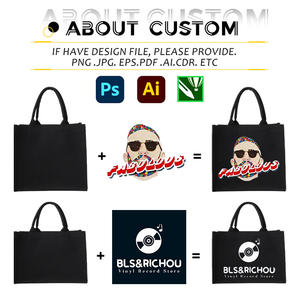 IDEA DE REGALO Bolsas de Mano Promocionales con Logotipo Personalizado para Mujer, Bolsas de Compras de Lujo Reutilizables de Lona de Algodón Impermeable con Logotipo - Product Image 2