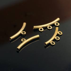 Tubo Curvo de <span class=keywords><strong>Oro</strong></span> de 14K de Buena Calidad con Anillo para Mujer, Accesorios de Bricolaje, Fabricación de Joyas, Hallazgos para Pulseras, Venta al por Mayor - Product Image 4