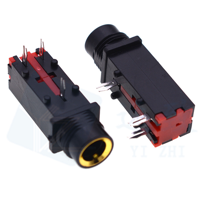 Audio 6.35 Gold-Plated 3-Pin Stereo Phone Jack Socket
