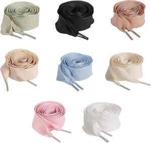 เชือกรองเท้าพองแบบฟองแบนกว้าง2.5คู่ผ้าไหมสวมใส่สบาย - Product Image 2