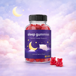 60 gommes à la mélatonine pour adultes, <span class=keywords><strong>aide</strong></span> au sommeil nocturne, favorise un sommeil profond, riche en vitamine B6, produit sain - Product Image 1
