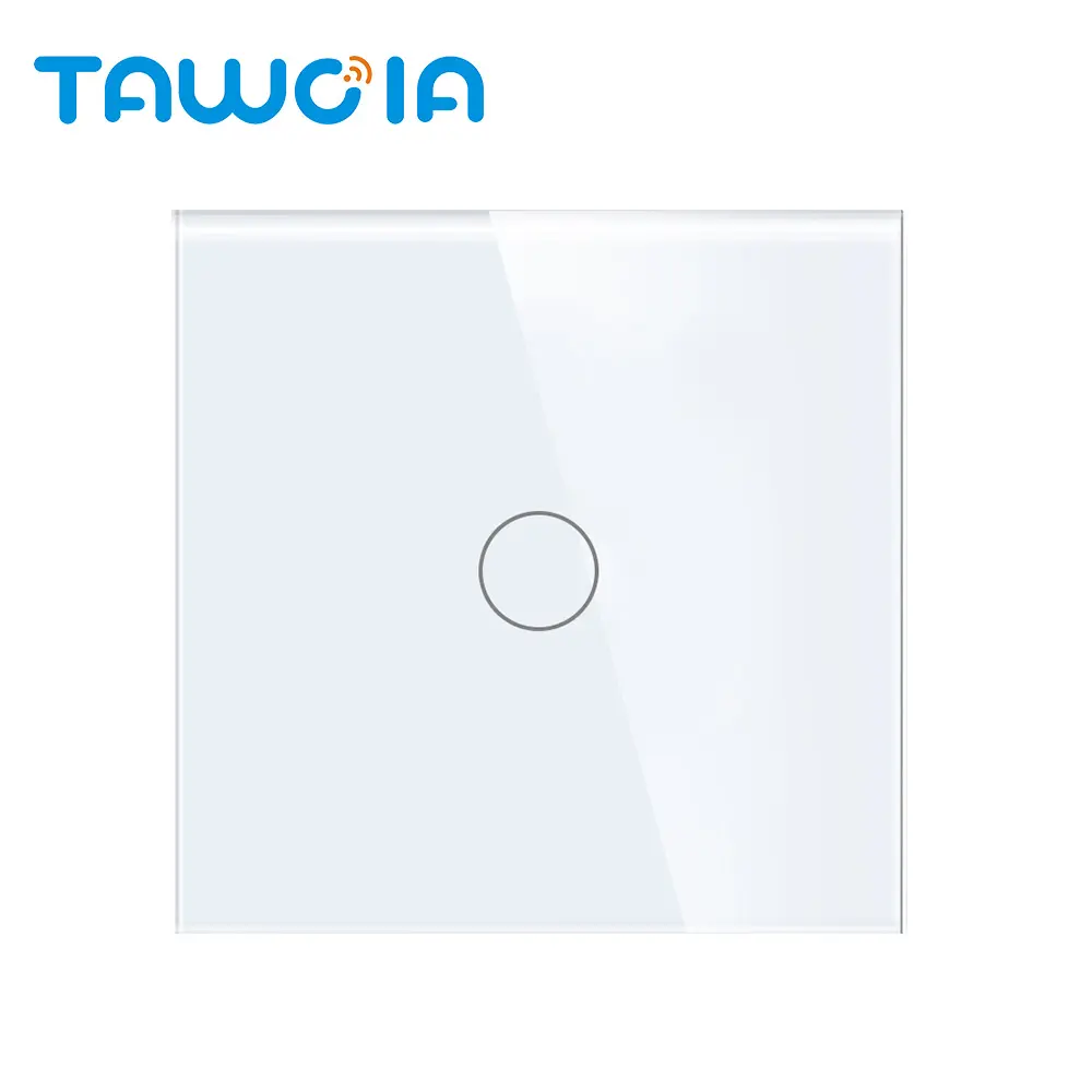 TAWOIA WI-FI 1 Gang 1way Touch Switch Single Live EU Standard Smart Tempered Glass Panel 1000W.