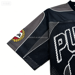 T-shirt de football personnalisé de haute qualité, coupe ample, en maille 100 % polyester, imprimé intégral, style hip-hop, pour homme, idéal pour l'été - Product Image 3