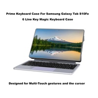 Casing Keyboard 6-Baris OEM ODM dengan Trackpad Multi-Touch & Slot Pensil Terintegrasi untuk Samsung Galaxy Tab S9, Tab S11, Tab S10 FE+