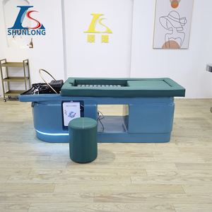 Nuovo <span class=keywords><strong>Design</strong></span> colorato telaio in fibra di vetro durevole moxibustione salute letto Thai <span class=keywords><strong>Spa</strong></span> giapponese Shampoo letto con pediluvio per salone - Product Image 2