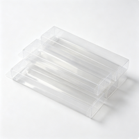 Boîte en plastique transparente pliable rectangulaire longue et mince pour emballage de parfum, stylo, bande décorative, emballage de vente au détail