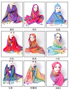 Noix de cajou Jacquard Turban en gros femmes hiver châles de plage colorée dame écharpe châles - Product Image 2