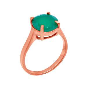 Venta al por mayor Casa De Plata hecho a mano 925 anillo de plata ónix verde conjunto de puntas de piedras preciosas con chapado en oro para bodas - Product Image 3