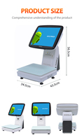 POS-система ZHONGJI TS7D с мультисистемной ОС, емкостным сенсорным экраном, Bluetooth, Wi-Fi 6, NFC, термопринтером для супермаркетов и кассовых операций