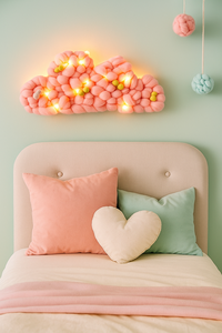 <span class=keywords><strong>Décoration</strong></span> murale LED verticale en forme <span class=keywords><strong>de</strong></span> nuage <span class=keywords><strong>de</strong></span> pêche faite à la main, <span class=keywords><strong>décoration</strong></span> suspendue confortable pour la chambre des enfants, la crèche, la maison bohème, Diwali, mariages, anniversaires - Product Image 5