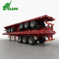 Semi-remorque plateau porte-conteneurs 3 essieux pour conteneurs 20FT 40FT, châssis de remorque robuste pour transport lourd