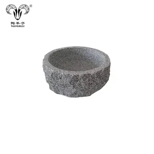 Natural stone making stone bowl granite bowl round stone bowl