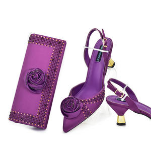 กระเป๋าถือแฟชั่นใหม่สำหรับผู้หญิง รองเท้าส้นสูงแบบอิตาลีเข้าชุดกับกระเป๋า สำหรับงานปาร์ตี้ในแอฟริกา - Product Image 5