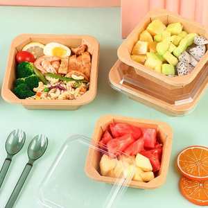 Contenants alimentaires jetables Xiamen avec couvercles, bols en papier octogonaux biodégradables, adaptés aux régimes alimentaires, salades, glaces, yaourts, flocons <span class=keywords><strong>d</strong></span>'<span class=keywords><strong>avoine</strong></span> - Product Image 2