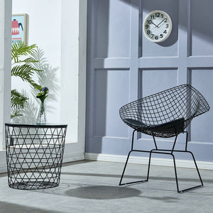 <span class=keywords><strong>Chaise</strong></span> de salle à manger élégante en fil métallique de style industriel avec coussin amovible, <span class=keywords><strong>chaise</strong></span> de patio extérieure élégante pour café - Product Image 5