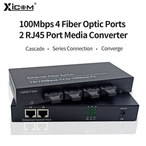 Convertidor de Medios de Fibra Óptica XICOM 100M, 4 Puertos, Transmisión de Fibra Única/Doble, DC 5V, LAN Cableada - Product Image 2