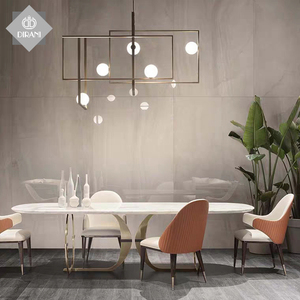 Chaise de salle à manger de style moderne de luxe Revêtement en <span class=keywords><strong>cuir</strong></span> de haute qualité et pieds en bois brun Utilisation domestique Meubles en bois Matériel métallique - Product Image 6