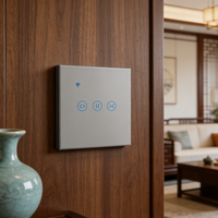 Interruptor inteligente estándar de 1 canal y 3 vías con WiFi, 220V, sin cable neutro, para dormitorio en el Reino Unido