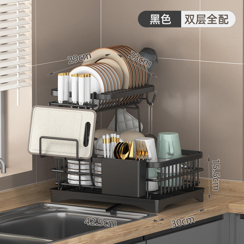 สีดำ [สองชั้น พร้อมอุปกรณ์ครบครัน]