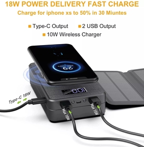 Cargador portátil de energía solar, Banco de energía portátil, inalámbrico, carga rápida de 20000mah, ES-B02 - Product Image 2