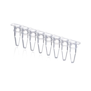 0.2ml PCR 8-Strip With Lid Laboratory Micro Centrifuge PCR Plastic Tubes With Flat Cover