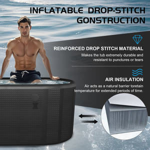 Vanace, Diseño Innovador, Bañera Inflable Ovalada de PVC para Exteriores, Baño de Hielo Portátil, Ducha, Recuperación Muscular, Superventas - Product Image 5