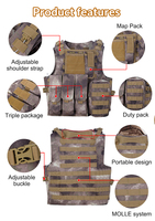 Porte-plaque de sécurité en tissu oxford python molle balistique à dégagement rapide personnalisé, gilet tactique de chasse camouflage