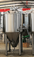 Fermenteur conique 500L pour bière artisanale, à double enveloppe et isolé avec trappe d'accès