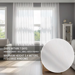 Tissu de rideau transparent à <span class=keywords><strong>motif</strong></span> rayé, translucide, 140-340 cm, pour salon, personnalisable, tissu de rideau transparent en dentelle brodée - Product Image 1