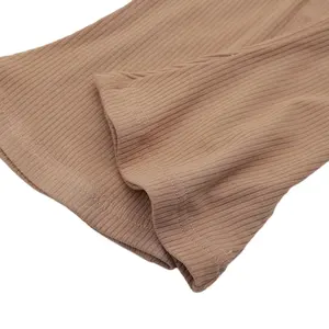 100% Baumwolle kundenspezifisch bedruckt Designs Unisex Sommer-Oberteil Rüschen lange Schulterriemen Pullover 2-teiliges Set Baby-Mädchen hübscher O-Ausschnitt