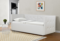 Willsoon Modern Design Single Daybed Schlafs ofa mit Trundle Soft Leather Polster Holzrahmen für Wohn möbel